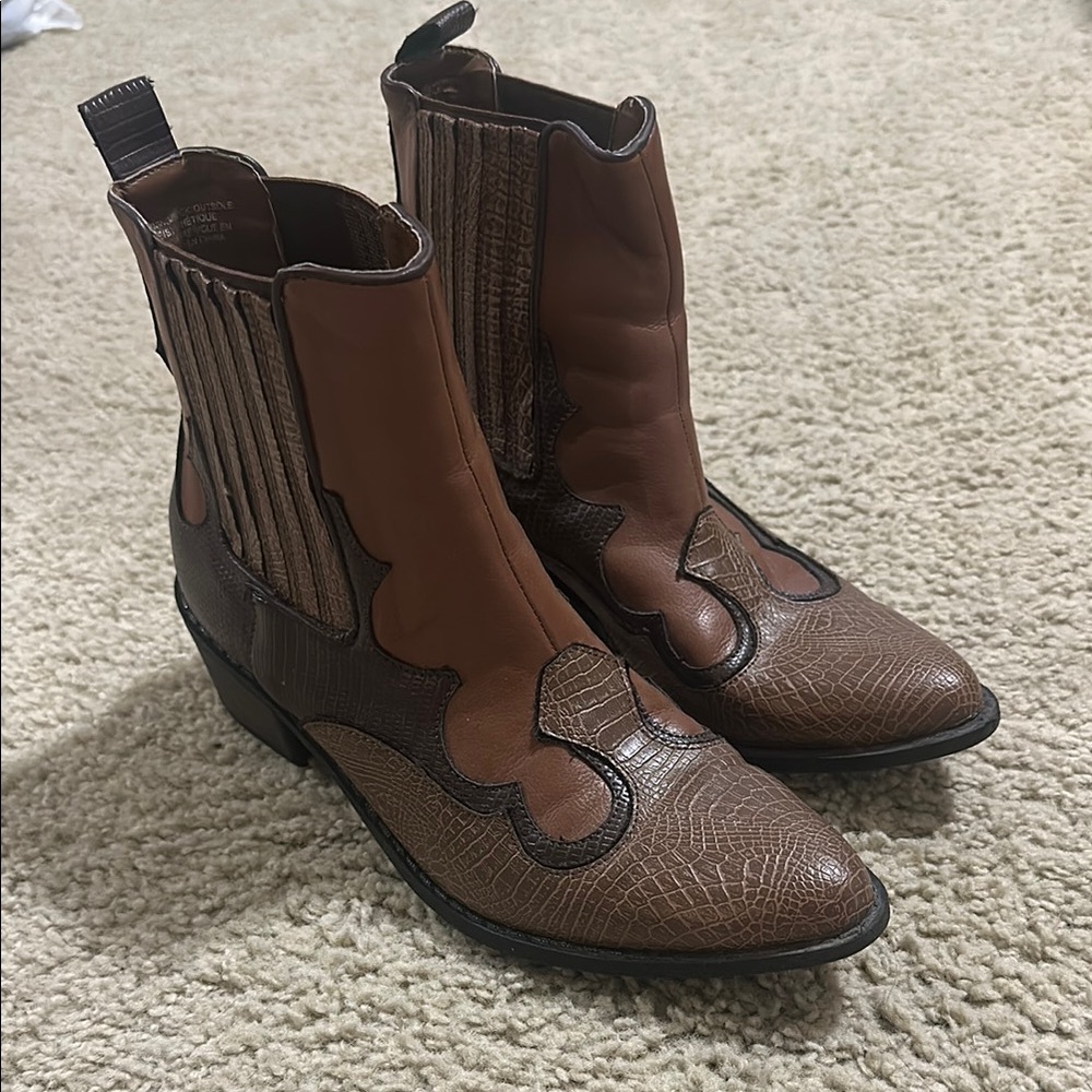 Brown Leather Ankle Boots